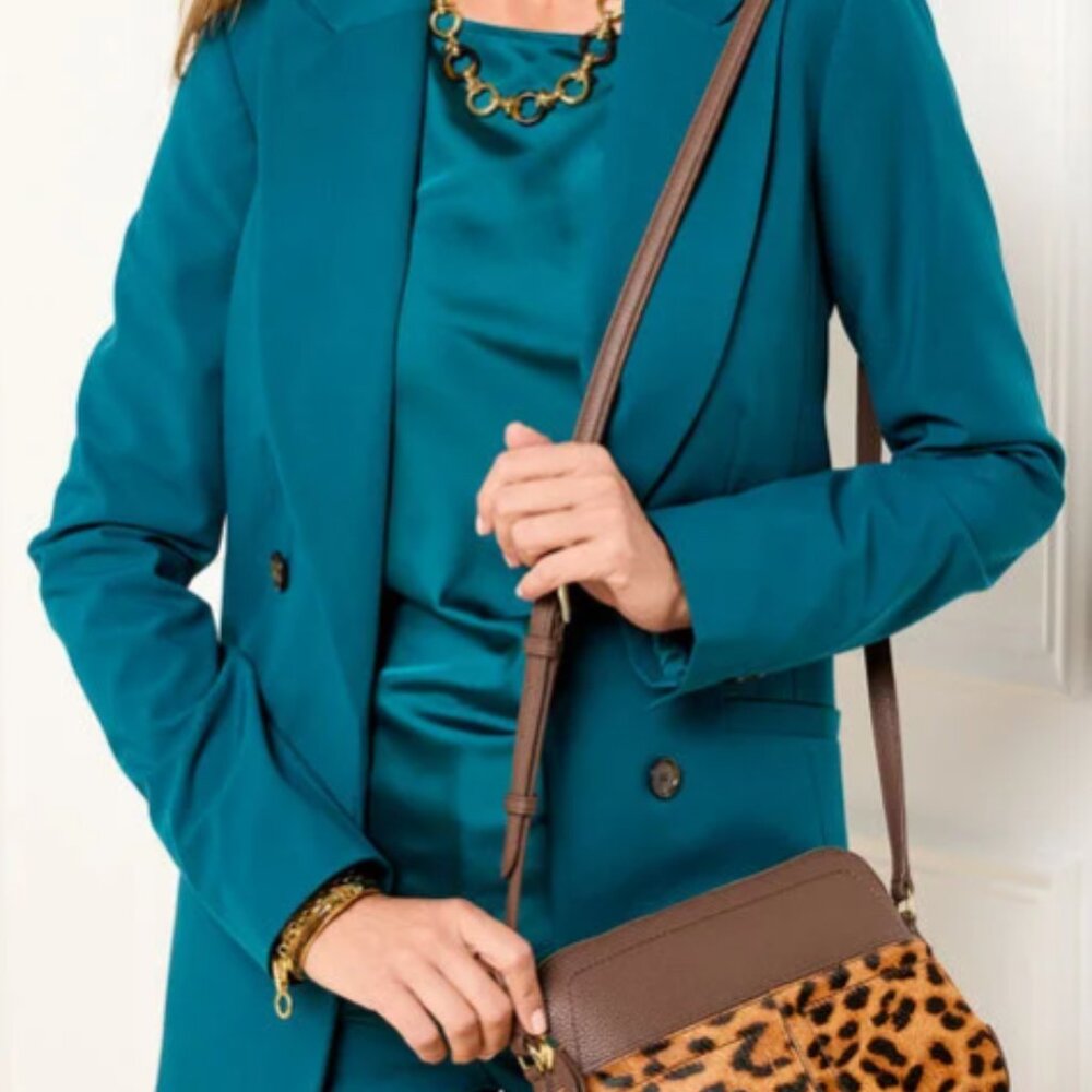 NWT Ellis Leopard Calf Hair Crossbody Bag | OS - Picture 2 of 9
